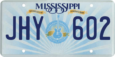 MS license plate JHY602