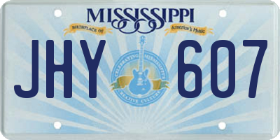MS license plate JHY607