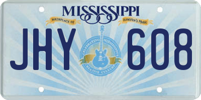 MS license plate JHY608