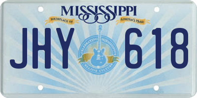 MS license plate JHY618