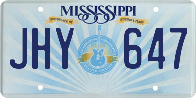 MS license plate JHY647