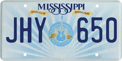 MS license plate JHY650
