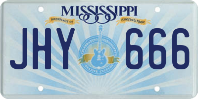 MS license plate JHY666