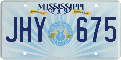 MS license plate JHY675