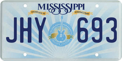 MS license plate JHY693