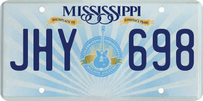 MS license plate JHY698