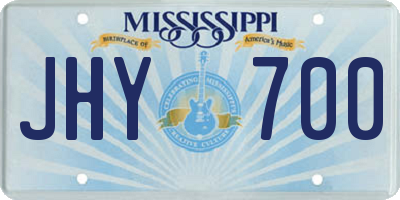 MS license plate JHY700