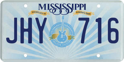 MS license plate JHY716