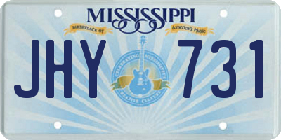 MS license plate JHY731