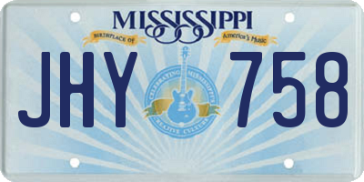 MS license plate JHY758