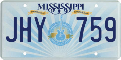 MS license plate JHY759