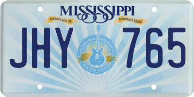 MS license plate JHY765