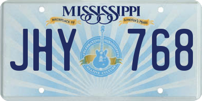 MS license plate JHY768
