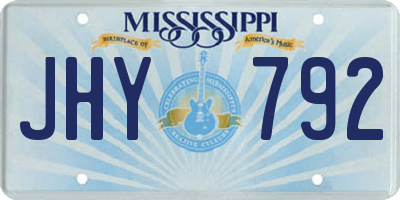 MS license plate JHY792