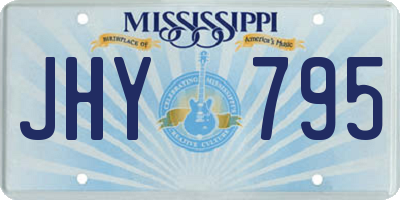 MS license plate JHY795