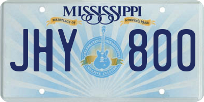 MS license plate JHY800
