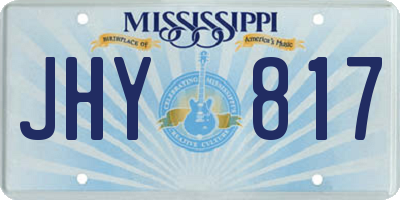 MS license plate JHY817