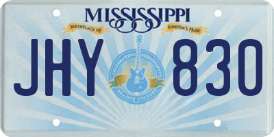 MS license plate JHY830
