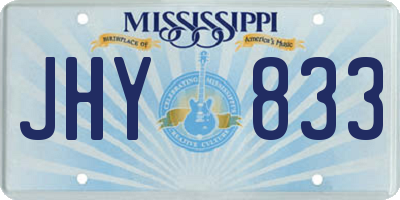 MS license plate JHY833