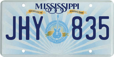 MS license plate JHY835