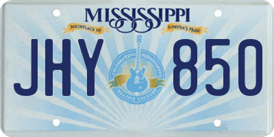 MS license plate JHY850