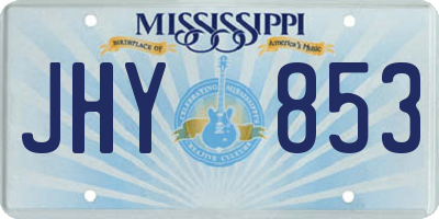 MS license plate JHY853