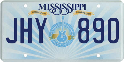 MS license plate JHY890