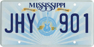 MS license plate JHY901