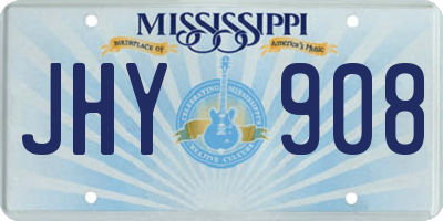 MS license plate JHY908