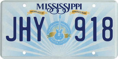 MS license plate JHY918