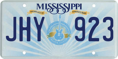 MS license plate JHY923
