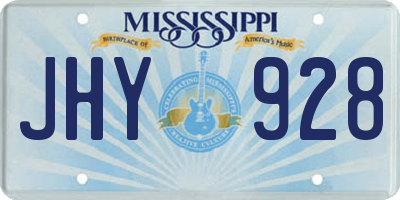 MS license plate JHY928