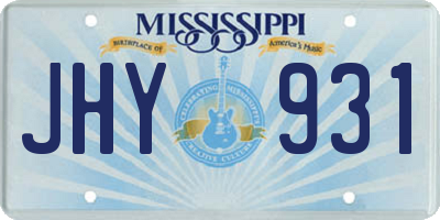 MS license plate JHY931