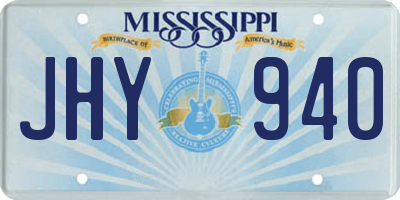 MS license plate JHY940
