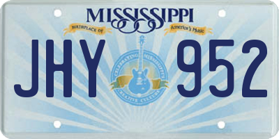 MS license plate JHY952
