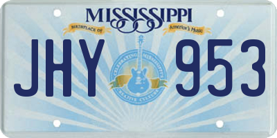 MS license plate JHY953