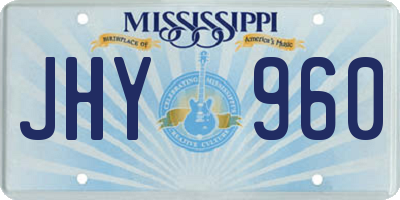 MS license plate JHY960