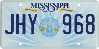 MS license plate JHY968