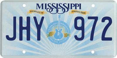 MS license plate JHY972