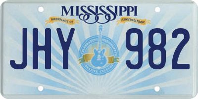 MS license plate JHY982