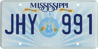 MS license plate JHY991