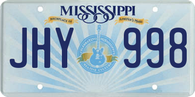 MS license plate JHY998
