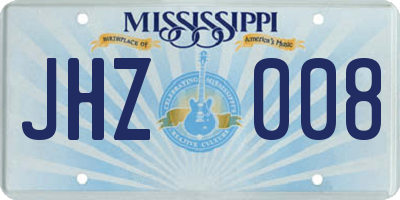 MS license plate JHZ008