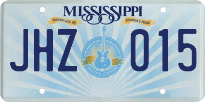 MS license plate JHZ015