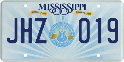 MS license plate JHZ019