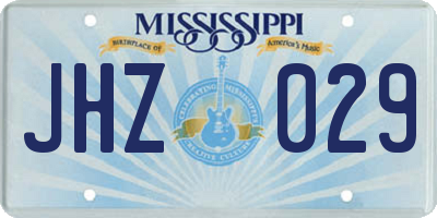 MS license plate JHZ029