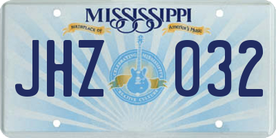 MS license plate JHZ032