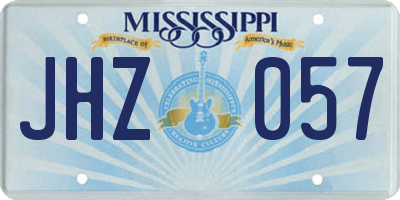 MS license plate JHZ057
