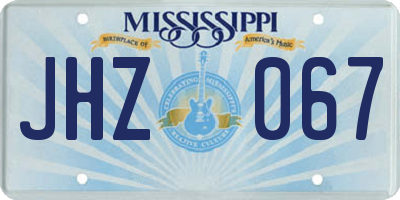 MS license plate JHZ067