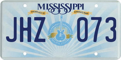MS license plate JHZ073